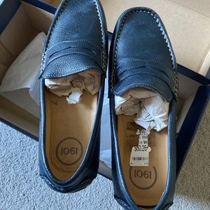 1901 Mens Slip-on Loafer Shoes Navy Leather Sz 8
